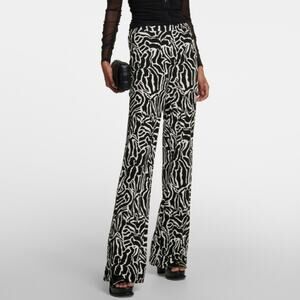 NWT Diane Von Furstenburg Capsian Jersey Pants March Tiger Women’s Size M